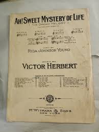 Vintage 1910 Sheet Music "Ah! Sweet Mystery Of Life" Victor ...