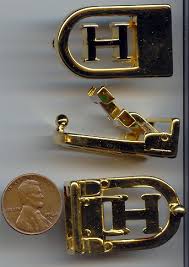 1 VINTAGE GOLD SILVER LETTER H BELT BUCKLE 1 VINTAGE GOLD ...