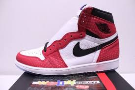 Air Jordan Retro 1 OG High Spider man Origin Red Sneakers Mens 7.5-14 555088-602 | eBay