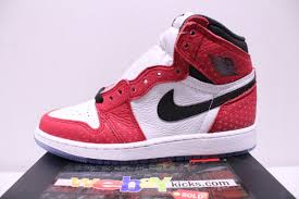 Air Jordan Retro 1 OG Spider man Origin Red Sneakers Boy's GS 3.5-7 575441-602 | eBay Australia