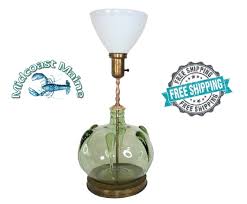 1940s Vintage Green Glass Globe Lamp With Brass & Copper Accents ~ Fast Free Shipping as Always - Etsy