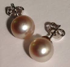 Pearl Earrings, Fine Freshwater Pearls, 8.25-8.5mm Rosé Pink ...
