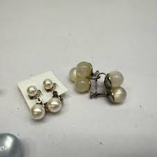 Vintage Earring Lot: Lisner, Richelieu, Sterling, Mid ...