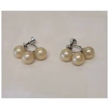 TRIFARI 3 Faux Pearl Screw on Earrings. For Sale at Ruby Lane