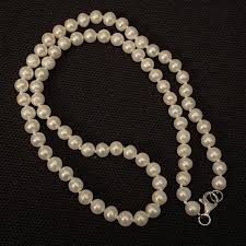LOVELY ESTATE STERLING SILVER HAND KNOTTED 5mm BAROQUE PEARL ...