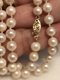 Vintage 14K Gold Clasp 17” Long 5mm White Pearl Necklace ...