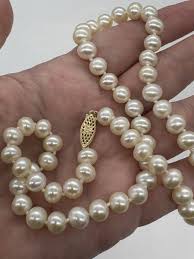 18" Pearl Necklace 14k Yellow Gold Clasp | eBay