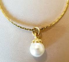 Gold Tone Solitaire Pearl Pendants, Long Beaded Black, Pearl ...