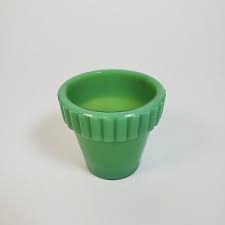 Vintage Akro Agate Jade Mini Flower Pot Cup 2.5 Inches | eBay