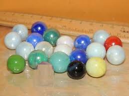 Lot of 20 Opaque Swirl Marbles 1/2 & 5/8 iridescent milky ...