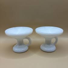 Milk Glass Ribbed Candlesticks Colonial Style | eBay