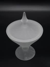 Vintage Tiffin 330 Satin Smoked Glass Crystal Candy Dish 8"h ...