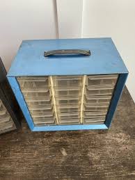 2 Vintage 18 Drawer Metal Akro-Mils Small Parts Storage Organizer Cabinet Bin | eBay
