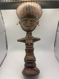 Vintage Hand Carved Wood 13” Akua'ba African Fertility Statue With Red and White Seed Beads Fanti Doll Ethnic Tribal Decor - Etsy Denmark