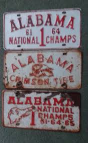 vintage 1961 1964 1965 alabama crimson tide number 1 car tags 3 total | #1934220650