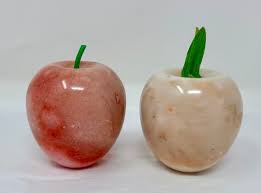 Set of 2 Italian Alabaster Fruit Apples – Polished Pink ...
