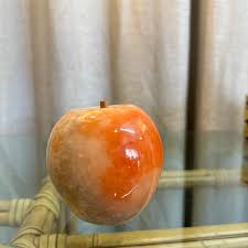 Hand Carved Alabaster Fruits, Pair | Chairish