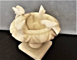 Vintage Miniature Alabaster Bird Bath With Birds - Etsy UK