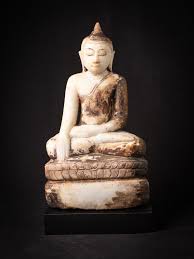 Antique marble Burmese Buddha from Burma (Myanmar)