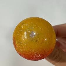 Antique Unsilvered Glass Christmas Ornament Ball HAND PAINTED Orange | eBay