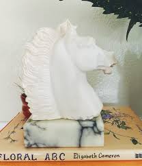 A. Gianelli Horse Head Sculpture Marble Base Alabaster Bust Hand Carved White 6" - Etsy