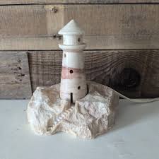 Alabaster Lighthouse Vintage 1930 Stone Lamp Lighthouse ...
