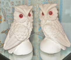 Vintage WHITE ALABASTER Salt Stone OWLS - Etsy