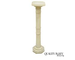 Antique Alabaster Marble Empire Style Carved Column Pedestal ...