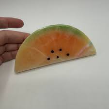 Vintage Onyx Alabaster Marble Watermelon Slice Wedge Fruit Mexico Hand Carved 5” - Etsy