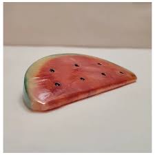 Stone watermelon paperweight. For Sale at Ruby Lane