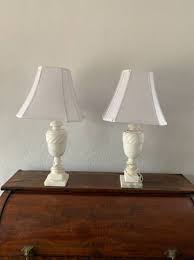 Pair of Vintage Art Deco Alabaster Table lamps- 21" Tall including sha – Vintage Modern Revival