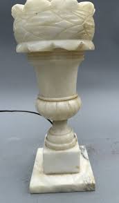 Vintage Antique Marble or Alabaster Carved Table Lamp | eBay
