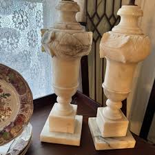 1500 Pair of Antique Alabaster Lamps | EstateSales.org