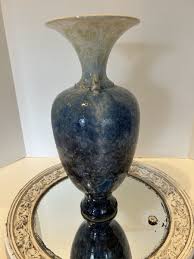 Glenn Woods Signed 2016 Studio Art Pottery 15” Vase Urn Blue Crystalline READ | eBay