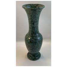 Large Green Granite Heavy Vase Midcentury. For Sale at Ruby Lane