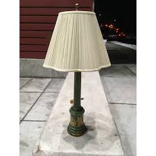 1940s Frederick Cooper Tyndale Reverse Painted Glass Column Lamp & Paper Shade | Chairish