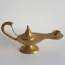 Aladdin! Vintage Etched Brass Oil Lamp Genie 8" - Etsy