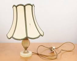Vintage Electric Lamp || Marble and Brass Base || Elegant Design || Fabric and Metal Alloy Cover || Retro - Etsy