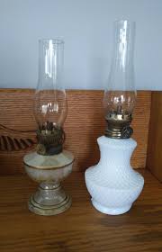 2 Vintage Oil Lamps, 1 Pottery Porcelain Base Oil Lamp 8 1/2 ...