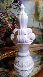Farmhouse Finial Statue 13" | Distressed White Ceramic ...