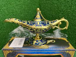 Txx Aladdin's Magic Lamp Blue & Gold Metal Decorative ...