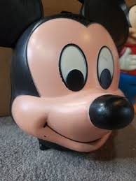 Vintage Disney Mickey Mouse Head Plastic Lunch Box By ...