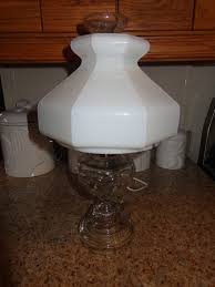 Peanut Stand Finger Loop Oil Lamp With Octagon Old Aladdin ...