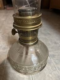 Vintage Aladdin #23 Tall Brass Squares Glass Oil Lamp Nashville Round Table Fuel | eBay