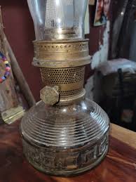 Vintage Aladdin #23 Tall Brass Squares Glass Oil Lamp Nashville Round Table Fuel | eBay