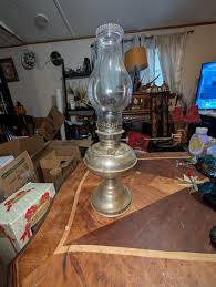 Large Silver Old Aik No Lamp With Globe Home Decor | eBay