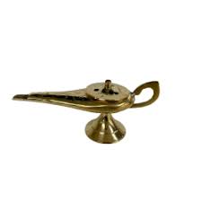 Genie Lamp Brass Incense Burner 5in