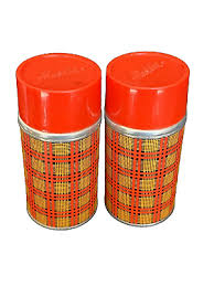 2 Vintage Aladdin Thermos Red Plaid 60s-70's Thermos Made in Nashville USA 6.5" | eBay