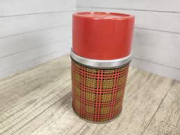 Vintage Aladdin Thermos: Retro Camp Decor, Red Orange Black - Etsy