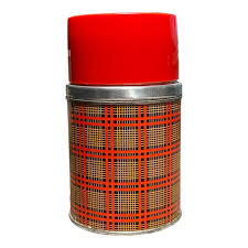 Vintage Red and Yellow Plaid 1-Pint Glass Thermos | Chairish